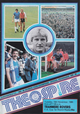 Chesterfield v Tranmere Rovers Match Programme 1985-11-19